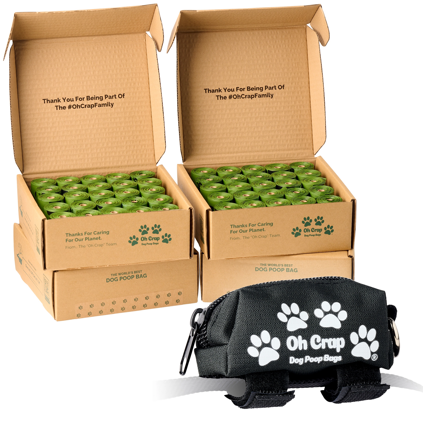 Oh Crap Compostable Dog Poop Bags & Dog Poop Bag Holder