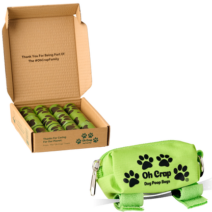 Oh Crap Compostable Dog Poop Bags & Dog Poop Bag Holder