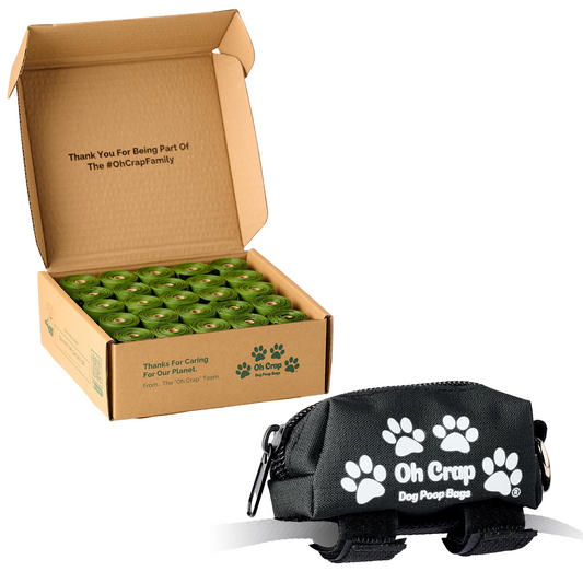Oh Crap Compostable Dog Poop Bags & Dog Poop Bag Holder