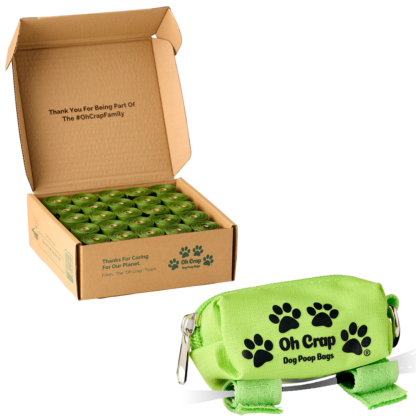 Oh Crap Compostable Dog Poop Bags & Dog Poop Bag Holder